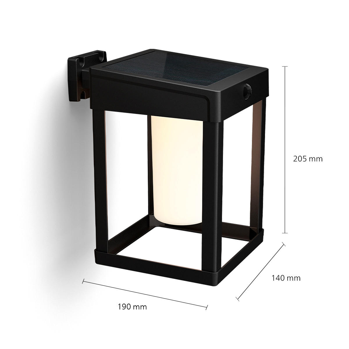 SOLARLEUCHTE 14/20,5/19 cm   - Schwarz, KONVENTIONELL, Kunststoff (14/20,5/19cm) - Philips