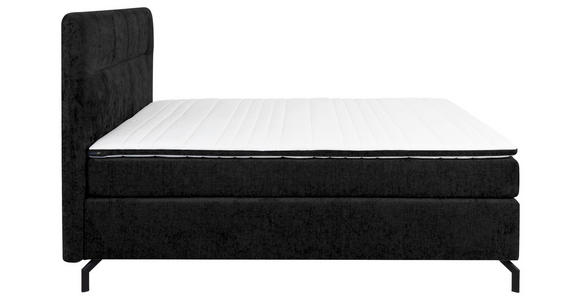 BOXSPRINGBETT 180/200 cm,  in Schwarz, Topper, H2 + H2 = mittel  - Schwarz, Design, Textil/Metall (180/200cm) - Esposa