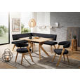 ECKBANK 160/170 cm  in Schwarz, Wildeiche  - Wildeiche/Eichefarben, Design, Holz/Textil (160/170cm) - Venda