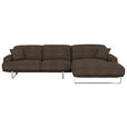 ECKSOFA  in Webstoff Mokka  304/184 cm  - Mokka, Design, Textil/Metall (304/184cm) - Dieter Knoll
