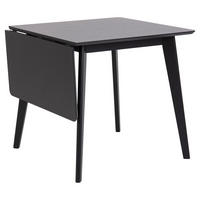 JEDILNA MIZA, furnirano les kavčukovca črna  - črna, Konvencionalno, leseni material/les (80-120/76/80cm) - MID.YOU