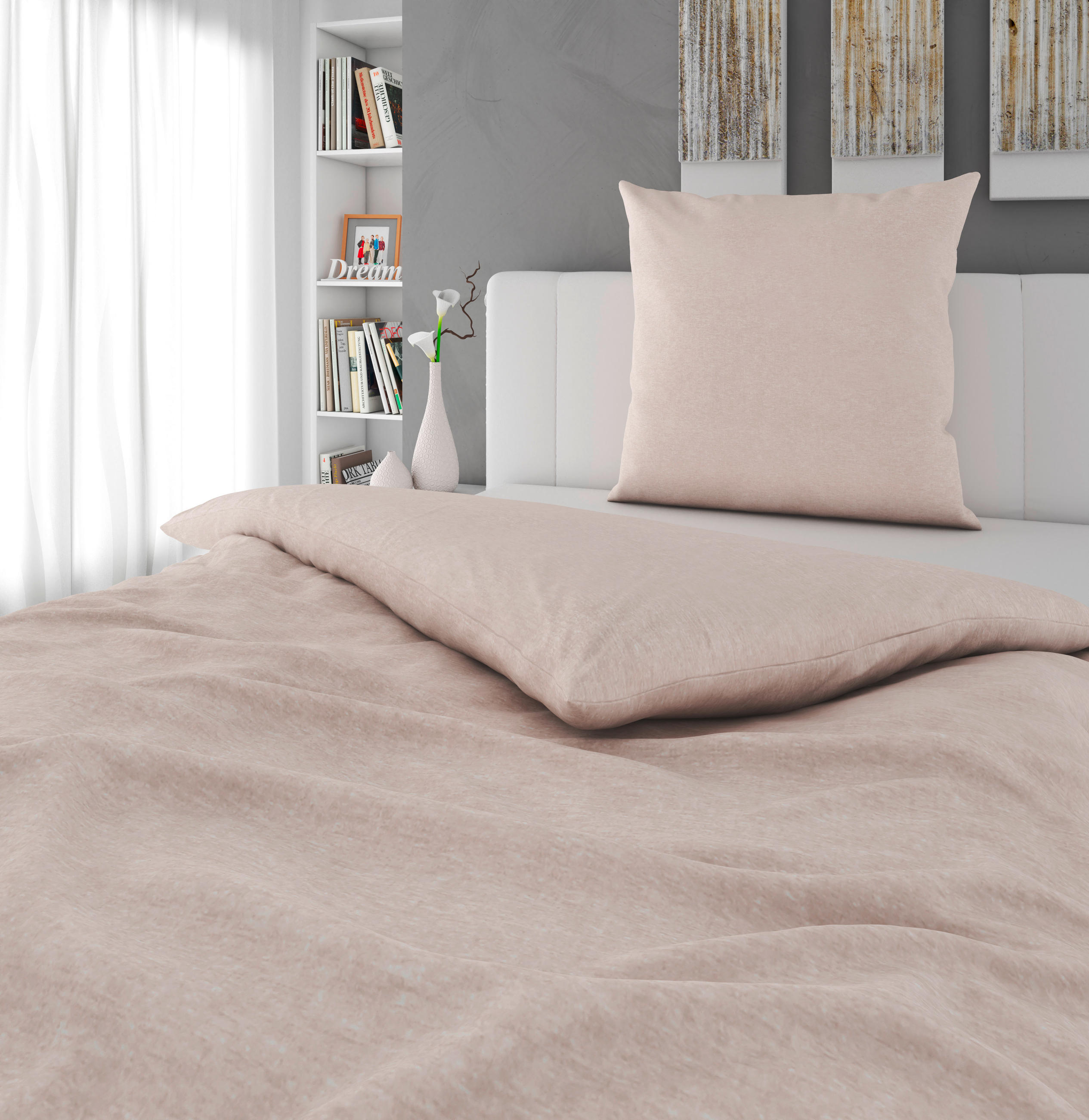 BETTWÄSCHE Flanell Flanell 155/220 cm  - Sandfarben, Basics, Textil (155/220cm) - Novel