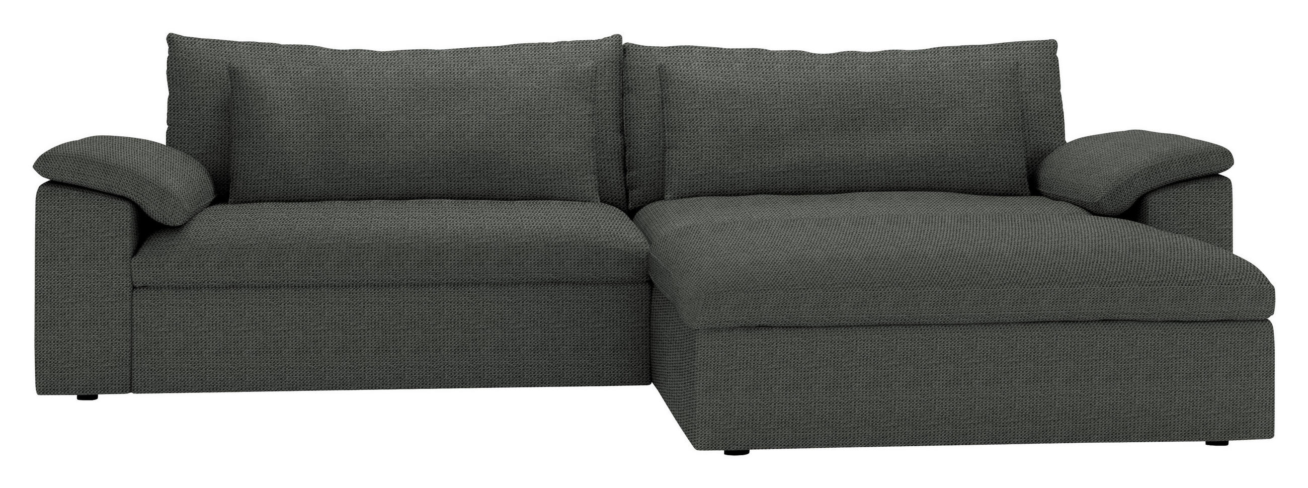 ECKSOFA  Chenille Anthrazit  - Anthrazit/Schwarz, Modern, Kunststoff/Textil (306/198cm) - Carryhome