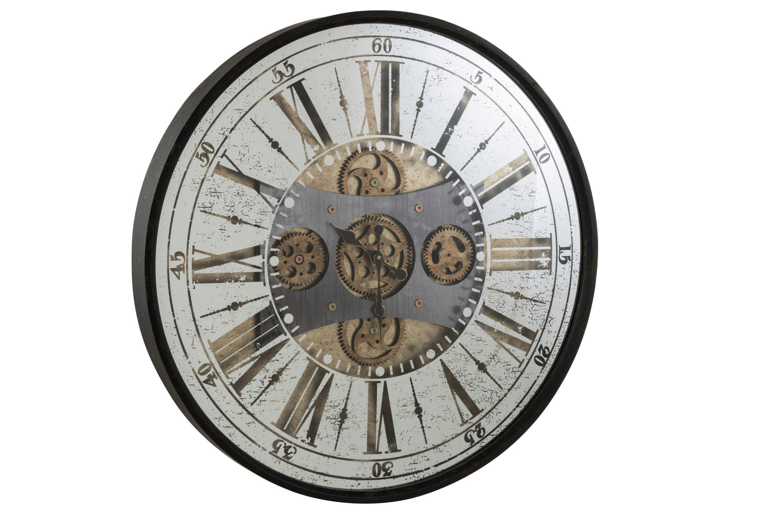 WANDUHR   - Schwarz, Basics, Glas/Holz (78/8/78cm) - Ambia Home