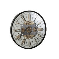 WANDUHR   - Schwarz, Basics, Glas/Holz (78/8/78cm) - Ambia Home