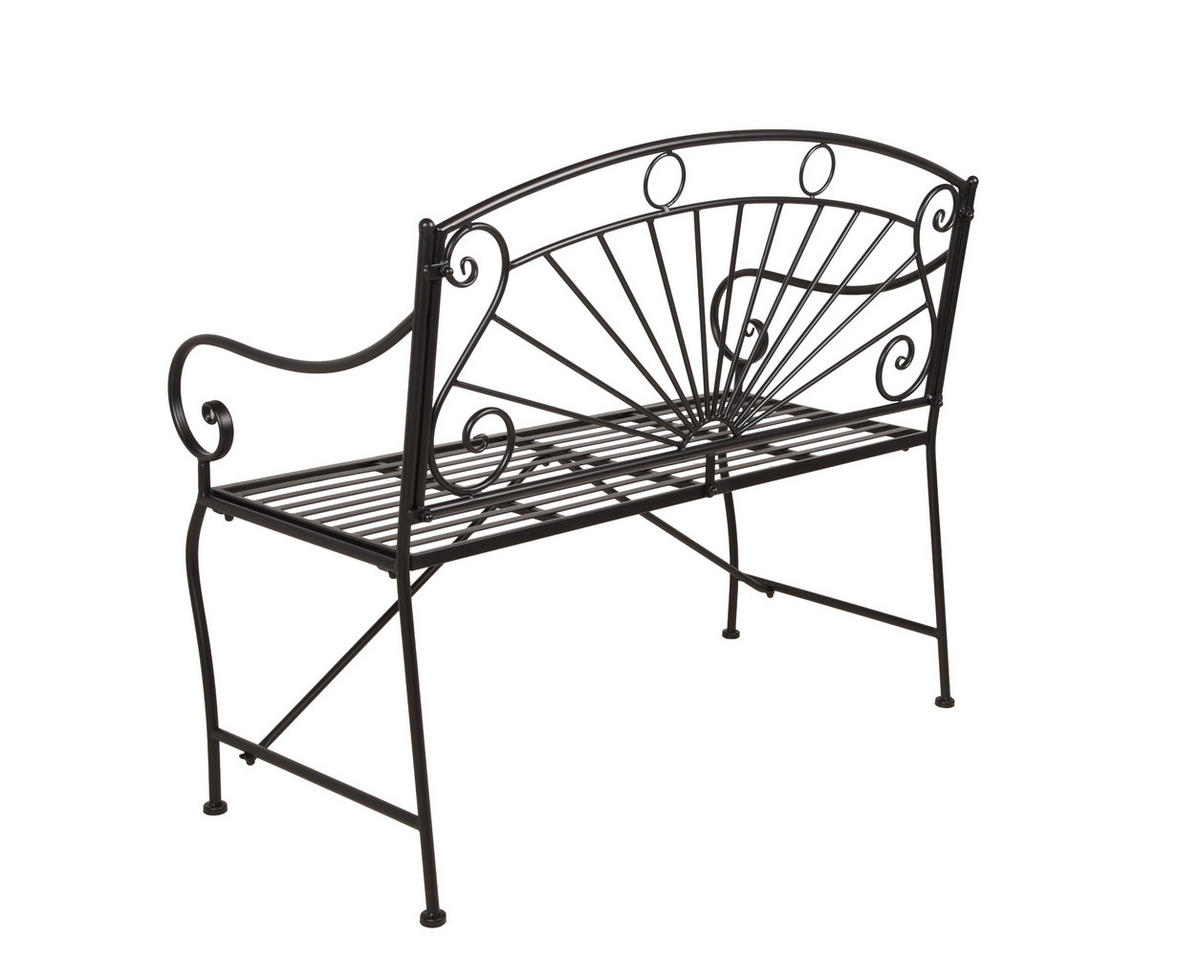 GARTENBANK 111/96/55 cm  in Schwarz  - Schwarz, Basics, Metall (111/96/55cm) - Gardenson