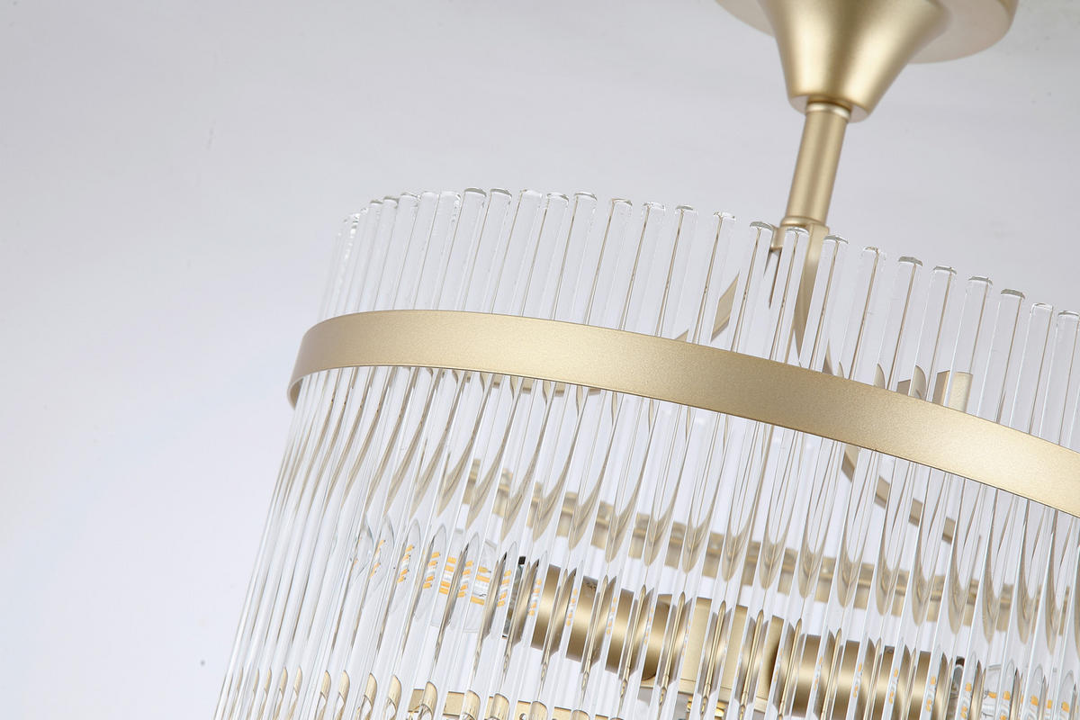 DECKENLEUCHTE Lara 35/44 cm  - Klar/Goldfarben, Design, Glas/Metall (35/44cm)