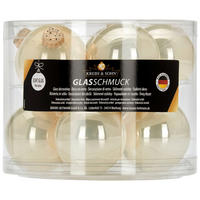 JULGRANSKULOR SET 7 cm 10 delar  - cappuccino, Klassisk, glas (7cm)