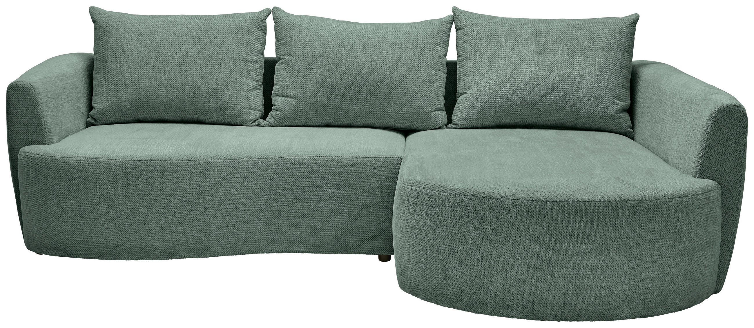 ECKSOFA Dunkelgrün Chenille  - Dunkelgrün/Schwarz, MODERN, Kunststoff/Textil (287/179cm) - Carryhome