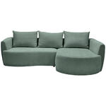 ECKSOFA  in Chenille Dunkelgrün  - Dunkelgrün/Schwarz, MODERN, Kunststoff/Textil (287/179cm) - Carryhome