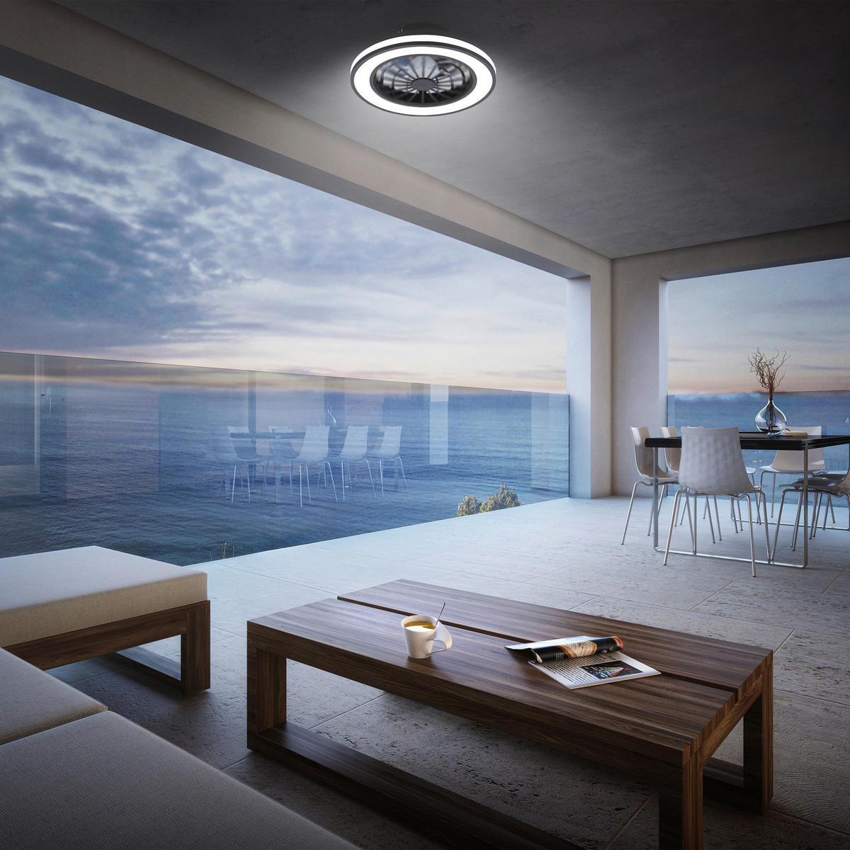 DECKENVENTILATOR 38/14 cm   - Schwarz/Weiß, Design, Kunststoff (38/14cm)