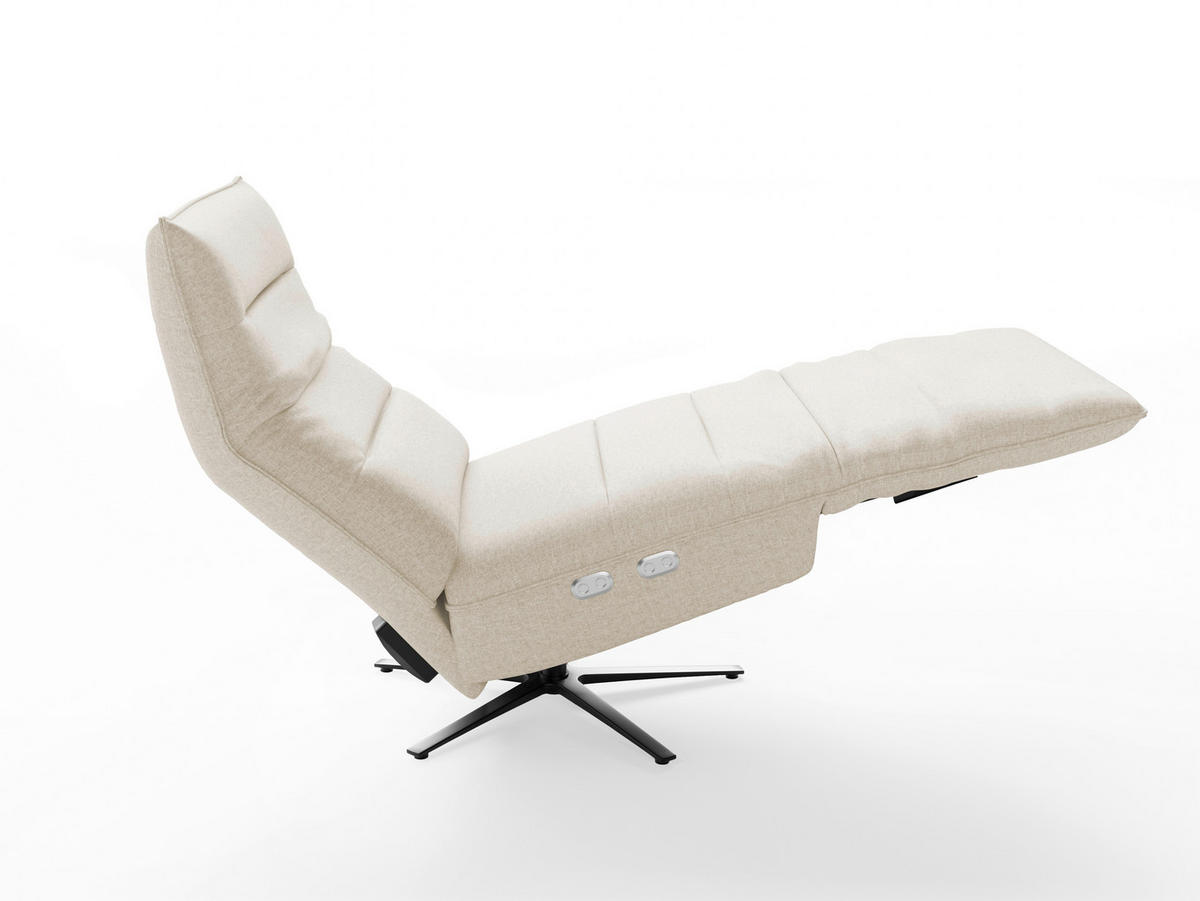RELAXSESSEL Textil Sandfarben  - Sandfarben/Schwarz, Basics, Textil/Metall (80/109/98cm) - Sit & More
