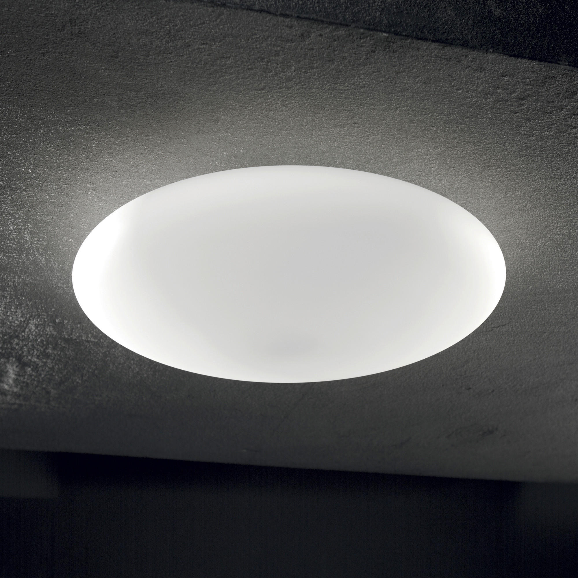 DECKENLEUCHTE Smarties 42,5/12 cm   - Weiß, Basics, Glas (42,5/12cm) - Ideal Lux