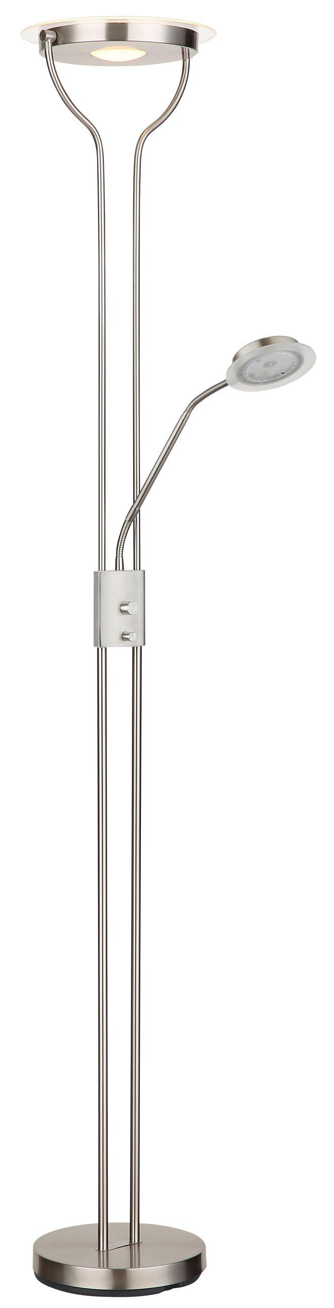 LED-STEHLEUCHTE Briant 28/25,5/180 cm  - Transparent/Schwarz, Design, Glas/Kunststoff (28/25,5/180cm) - Globo