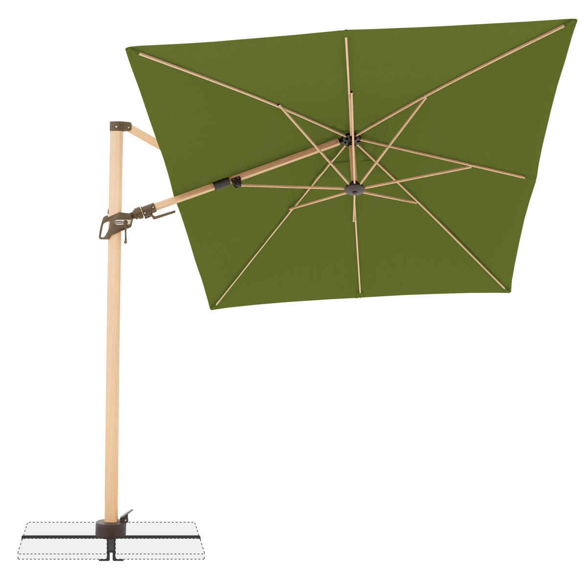 AMPELSCHIRM 300X220 cm Grün  - Eschefarben/Grün, Basics, Textil/Metall (300/220cm) - Doppler