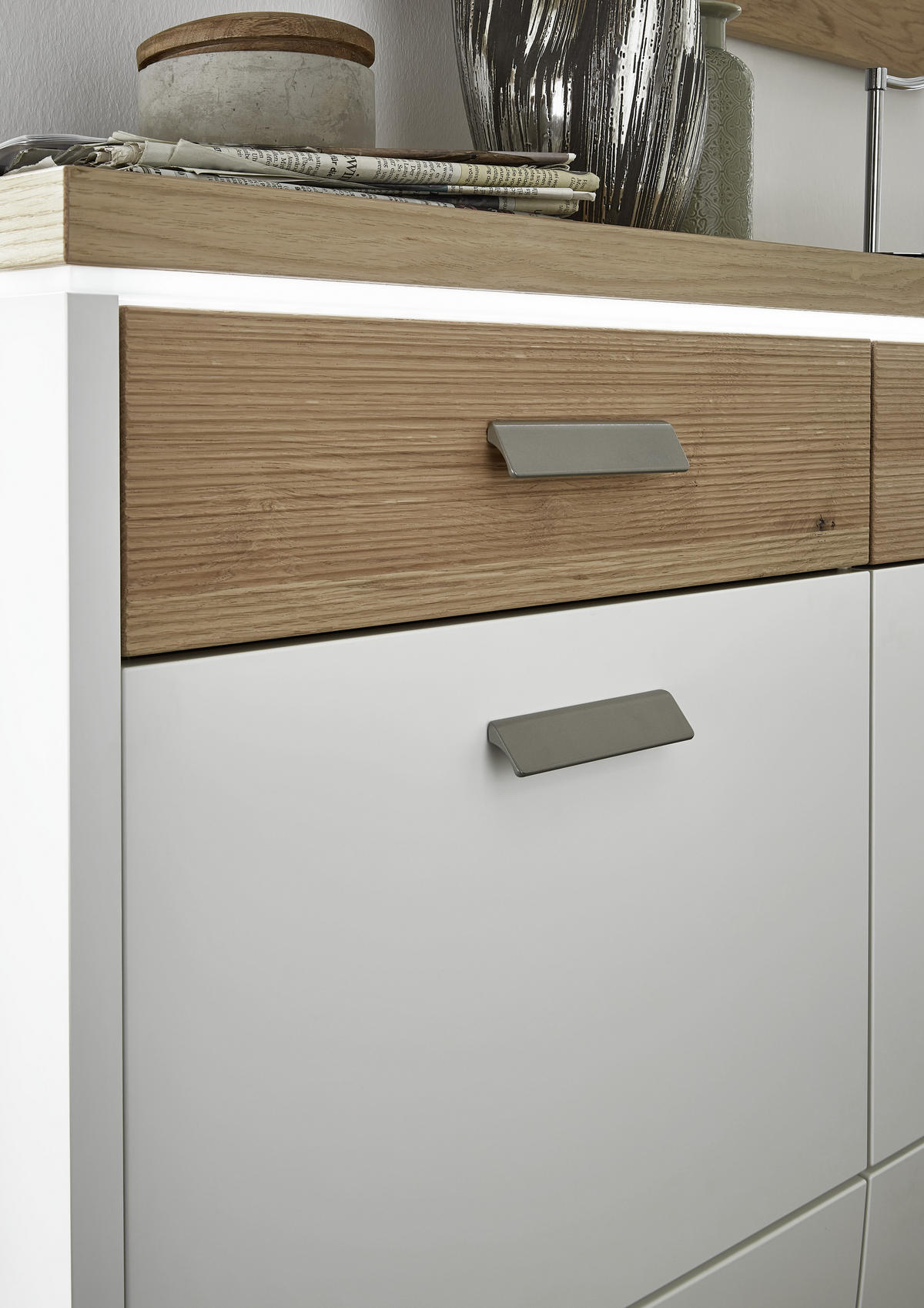GARDEROBE 3-teilig  in 200/200/32 cm  - Weiss/Eichefarben, Design, Holz/Holzwerkstoff (200/200/32cm) - Dieter Knoll