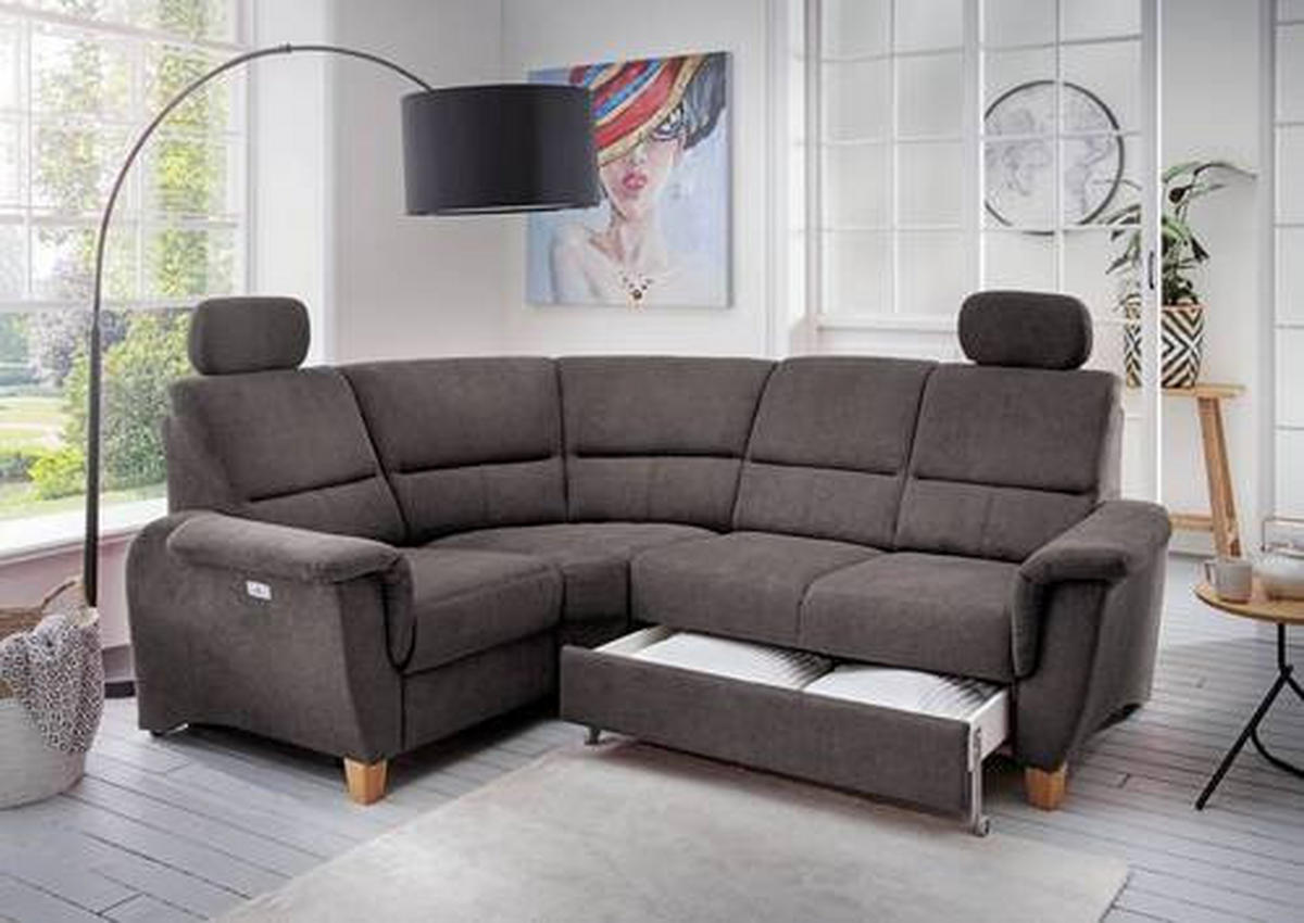 ECKSOFA in Struktur Anthrazit  - Wildeiche/Anthrazit, Konventionell, Holz/Textil (186/237cm) - Livetastic