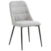 STUHL  Stoffauswahl Leinenoptik  Schwarz, Hellgrau  - Hellgrau/Schwarz, Design, Textil/Metall (46,5/86,5/58cm) - Ti'me