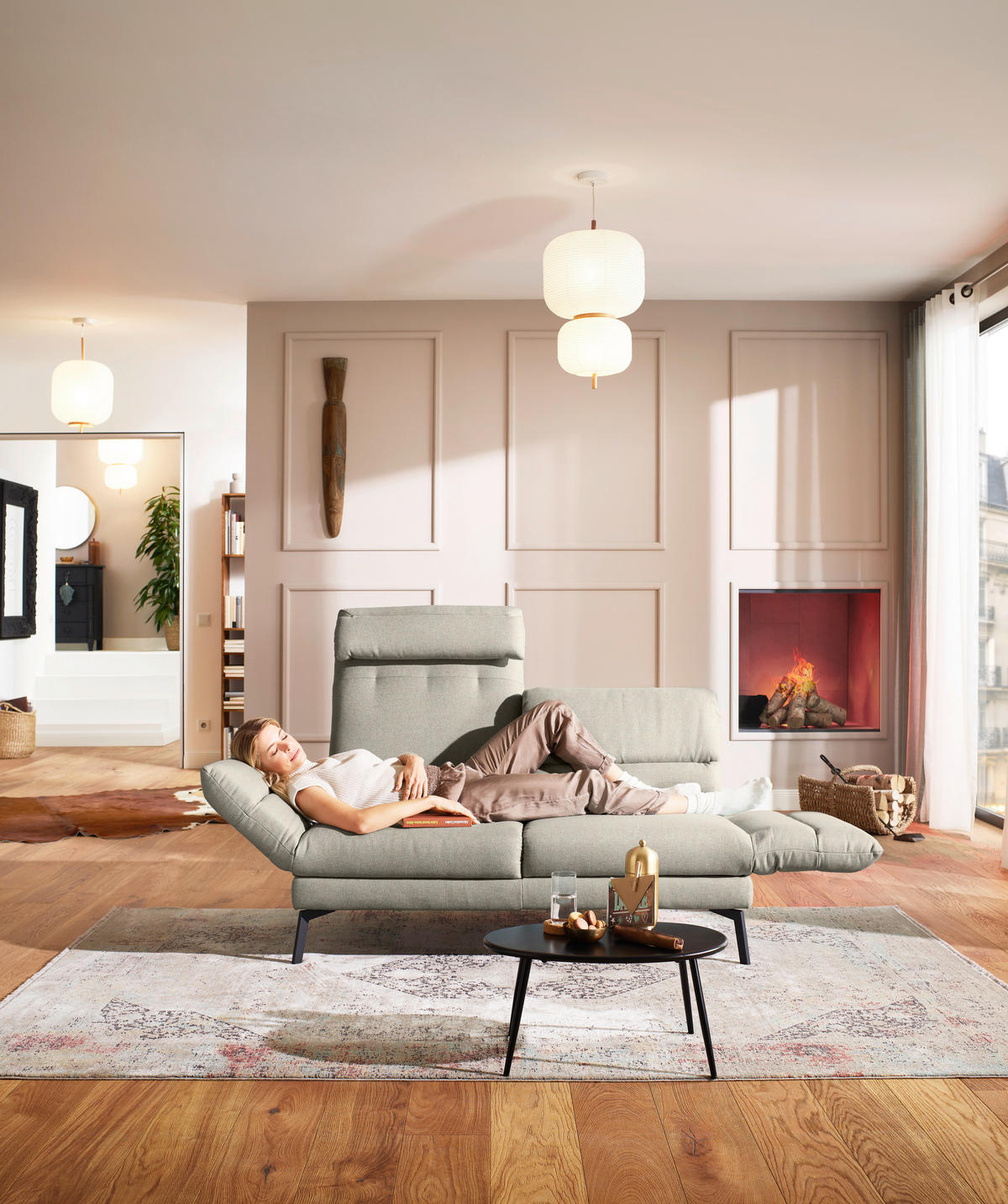 2-SITZER-SOFA Flachgewebe Sandfarben  - Sandfarben/Schwarz, Design, Textil/Metall (178-226/83-113/96-177cm) - Dieter Knoll