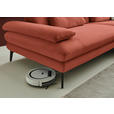 ECKSOFA  in Chenille, Flachgewebe Terracotta  284/180 cm  - Terracotta/Schwarz, Design, Textil/Metall (284/180cm) - Dieter Knoll