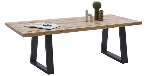 ESSTISCH in Holz, Metall 220/100/76 cm  - Wildeiche/Anthrazit, Design, Holz/Metall (220/100/76cm) - Waldwelt