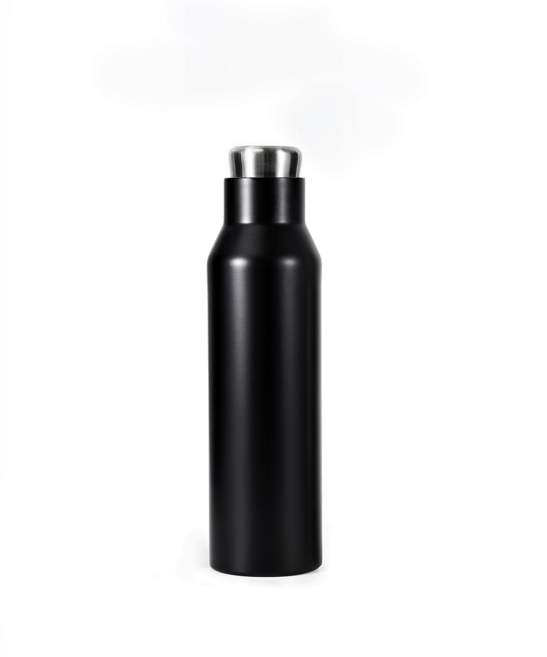 ISOLIERFLASCHE 0,5 l  - Edelstahlfarben/Schwarz, Trend, Kunststoff/Metall (6,9/26cm) - Homeware Profession.