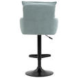 BARHOCKER Cord Schwarz, Hellblau Eisen Stoffauswahl, Sitzfläche 360° drehbar, inklusive Armlehnen  - Schwarz/Hellblau, Design, Textil/Metall (54/98-120/58cm) - Novel