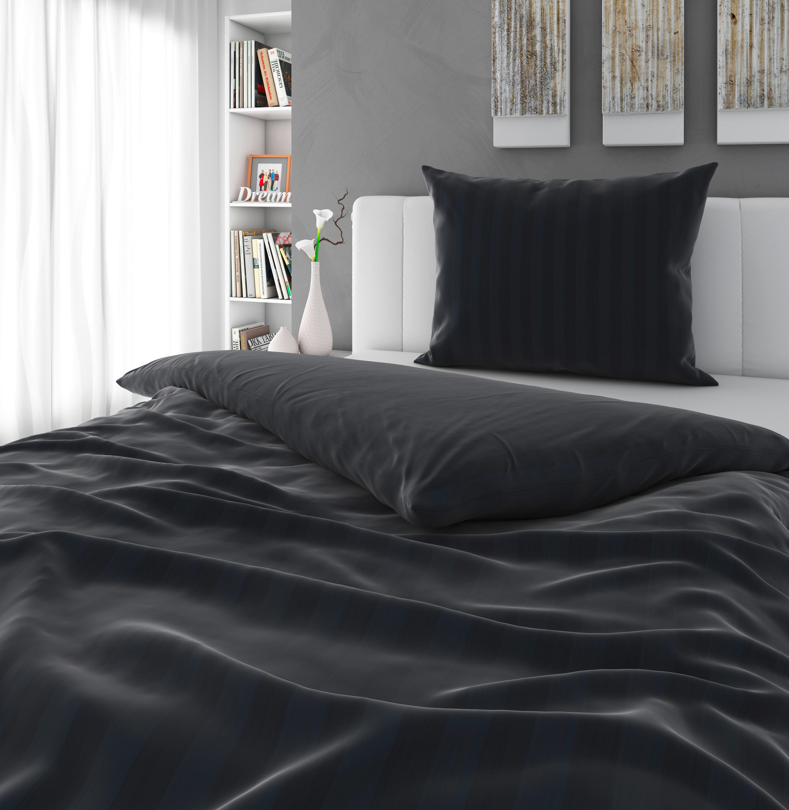 JASTUČNICA 40/80 cm  - antracit, Osnovno, tekstil (40/80cm) - Novel