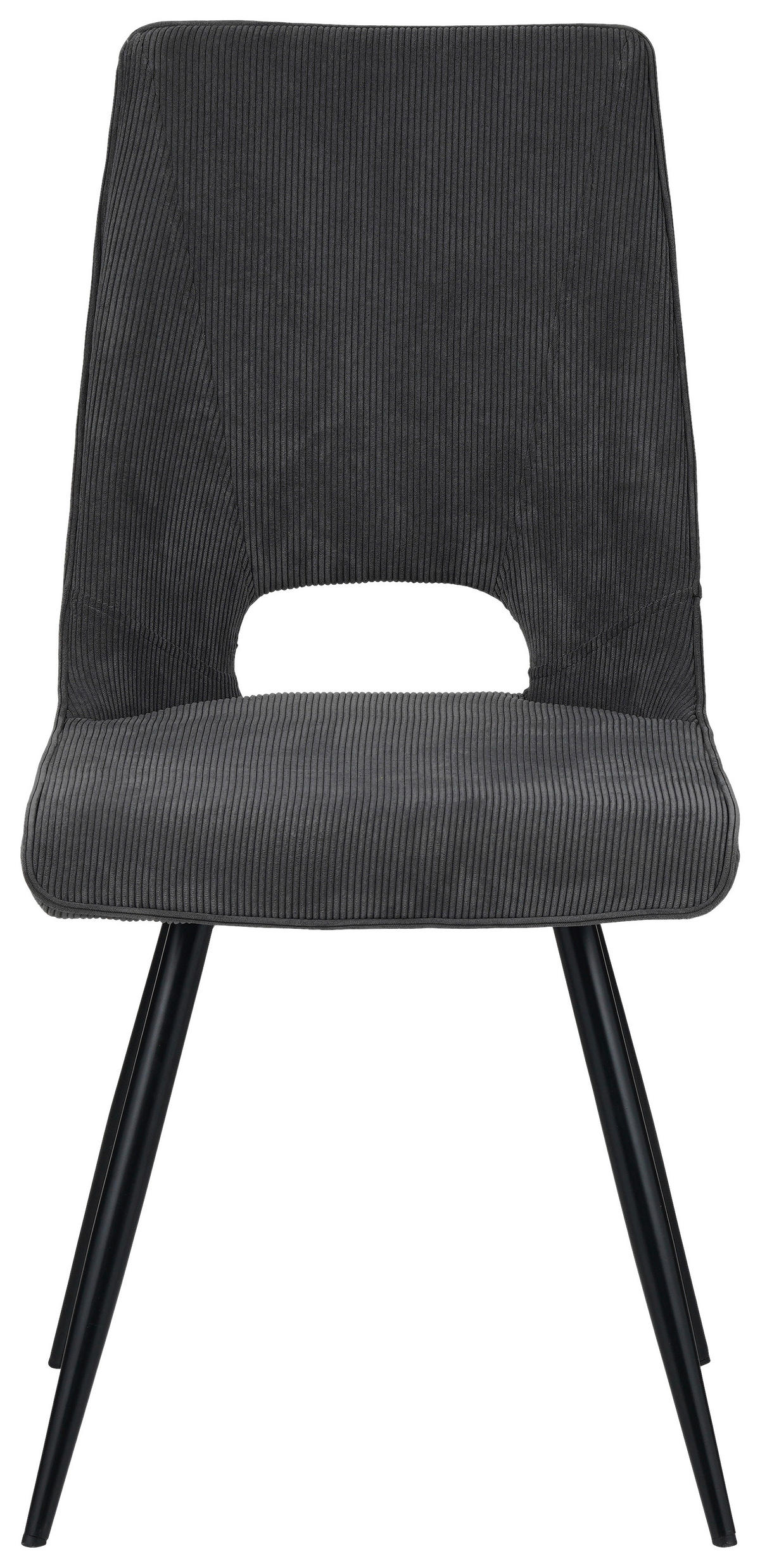 STUHL Mikrofaser Dunkelgrau  - Dunkelgrau/Schwarz, Design, Textil/Metall (46/92/61cm) - Boxxx