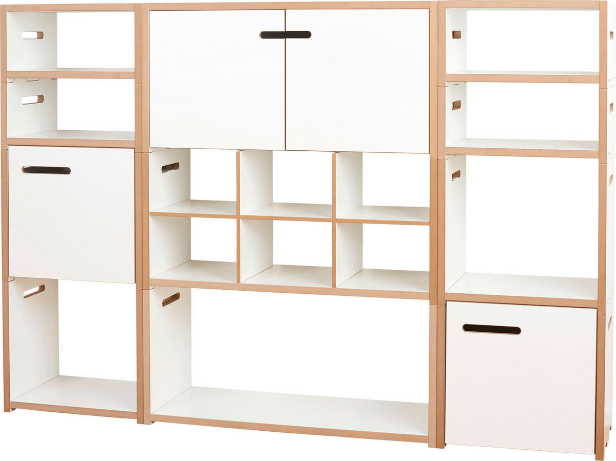 REGAL Weiß, Buchefarben  - Buchefarben/Weiß, MODERN, Holzwerkstoff (156/108,7/32cm) - Tojo