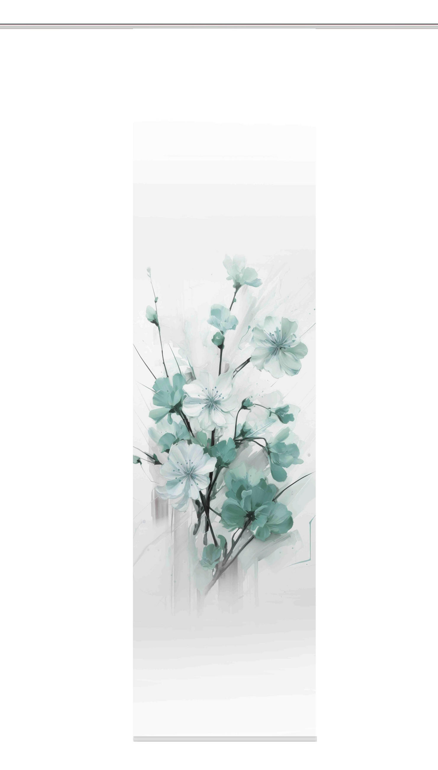 XXXLutz Flächenvorhang Lotus Weiß, Salbeigrün 60x245 cm