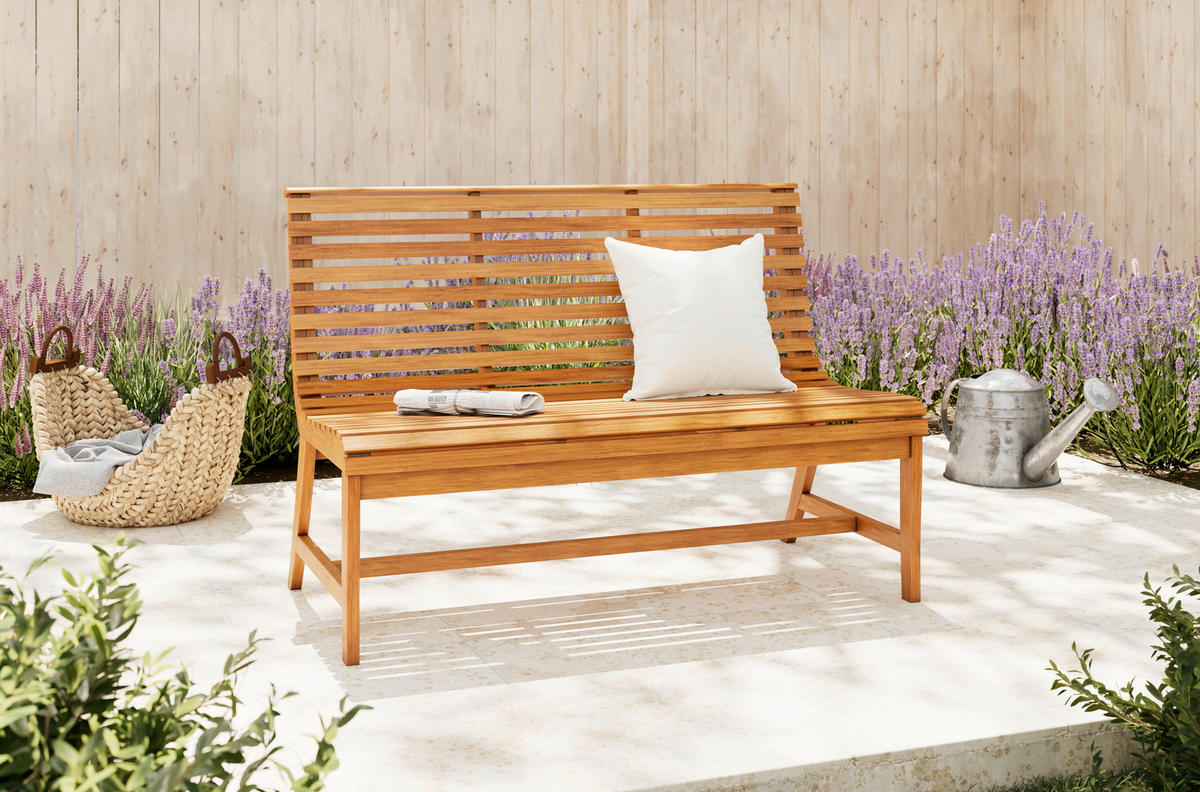 ZÁHRADNÁ LAVICA drevo - farba tíku, Modern, drevo (125/87/66cm) - Ambia Garden