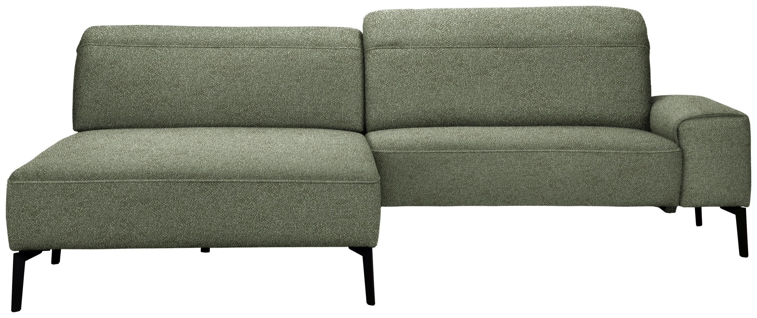 ECKSOFA in Mikrofaser Grün  203/266 cm  - Schwarz/Grün, Design, Textil/Metall (203/266cm) - Johann Jakob