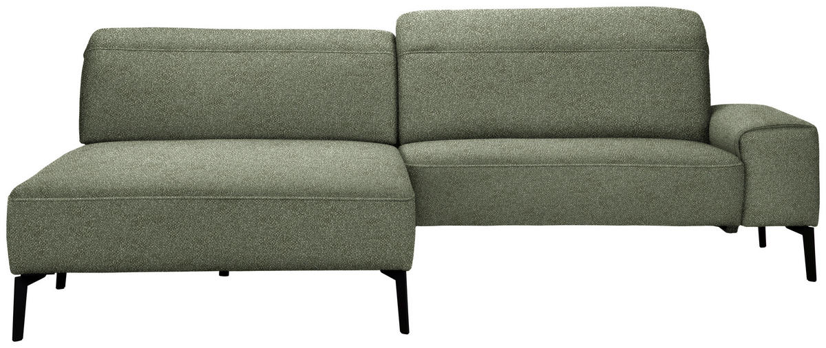 ECKSOFA in Mikrofaser Grün  - Schwarz/Grün, Design, Textil/Metall (203/266cm) - Johann Jakob