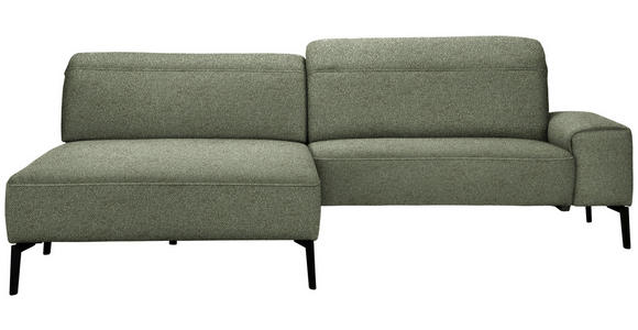 ECKSOFA  in Mikrofaser Grün  203/266 cm  - Schwarz/Grün, Design, Textil/Metall (203/266cm) - Johann Jakob