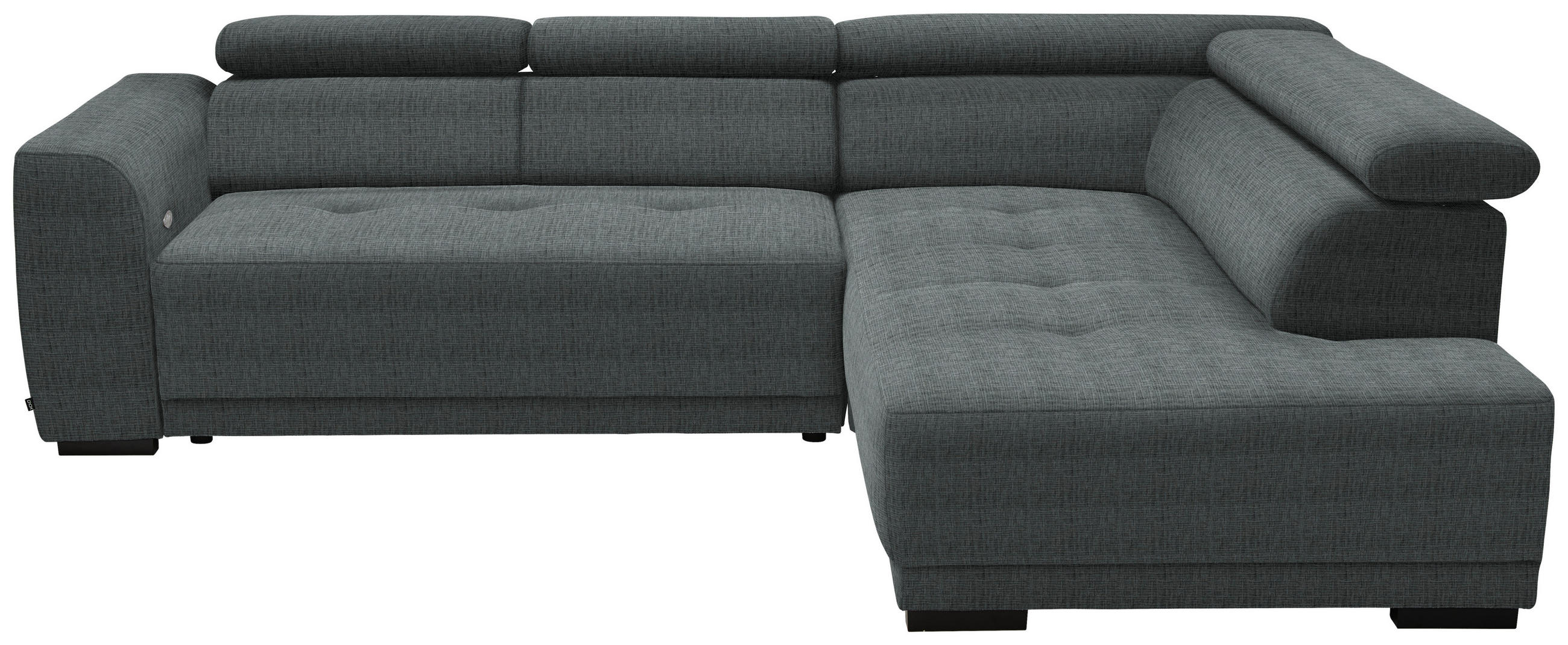 ECKSOFA in Chenille Grau  284/205 cm  - Schwarz/Grau, Design, Kunststoff/Textil (284/205cm) - Xora