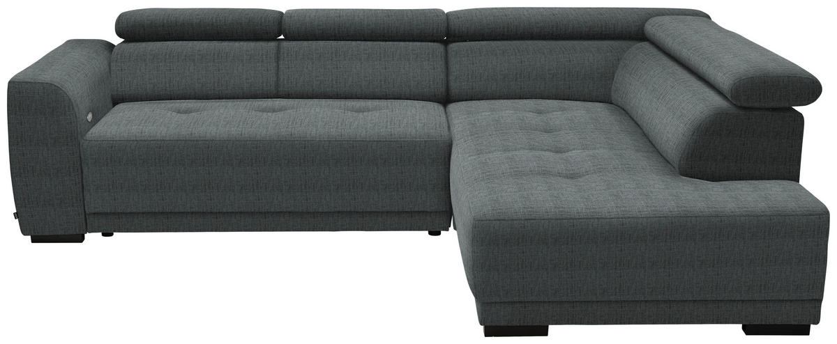 ECKSOFA in Chenille Grau  284/205 cm  - Schwarz/Grau, Design, Kunststoff/Textil (284/205cm) - Xora