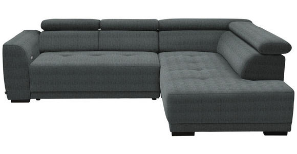 ECKSOFA in Chenille Grau 284/205 cm - Schwarz/Grau, Design, Kunststoff/Textil (284/205cm) - Xora