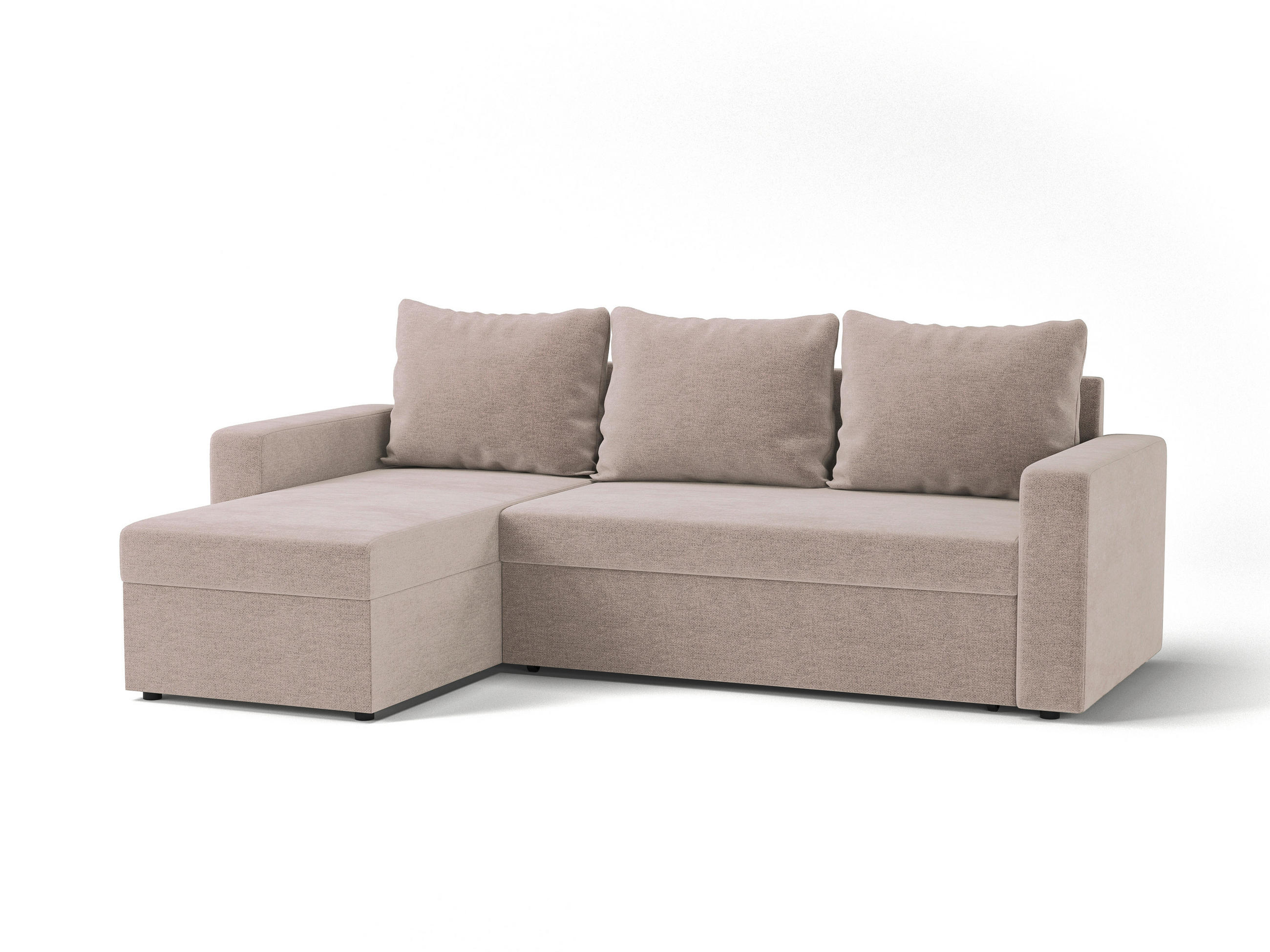 ECKSOFA HOLLYWOOD in Flachgewebe Rosa  - Schwarz/Rosa, Design, Kunststoff/Textil (151/230cm) - MID.YOU