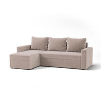 ECKSOFA HOLLYWOOD in Flachgewebe Rosa  - Schwarz/Rosa, Design, Kunststoff/Textil (151/230cm) - MID.YOU