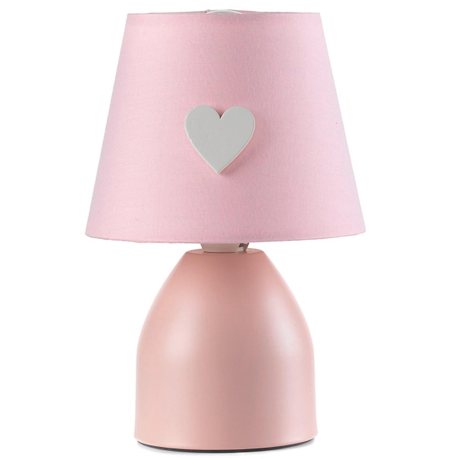 DĚTSKÁ STOLNÍ LAMPIČKA, 13/19 cm  - pink, Basics, kov/textil (13/19cm)