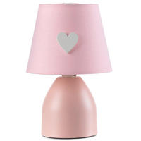DĚTSKÁ STOLNÍ LAMPIČKA, 13/19 cm  - pink, Basics, kov/textil (13/19cm)