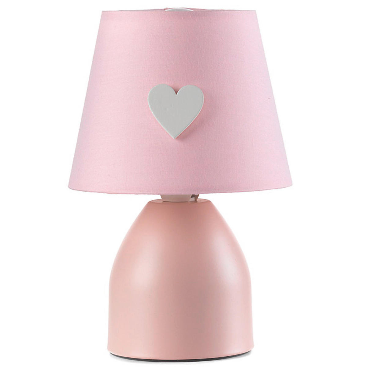 DĚTSKÁ STOLNÍ LAMPIČKA, 13/19 cm  - pink, Basics, kov/textil (13/19cm)