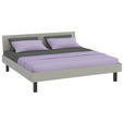 BETT 200/200 cm,  in Hellgrau  - Hellgrau/Schwarz, Design, Metall (200/200cm) - Xora
