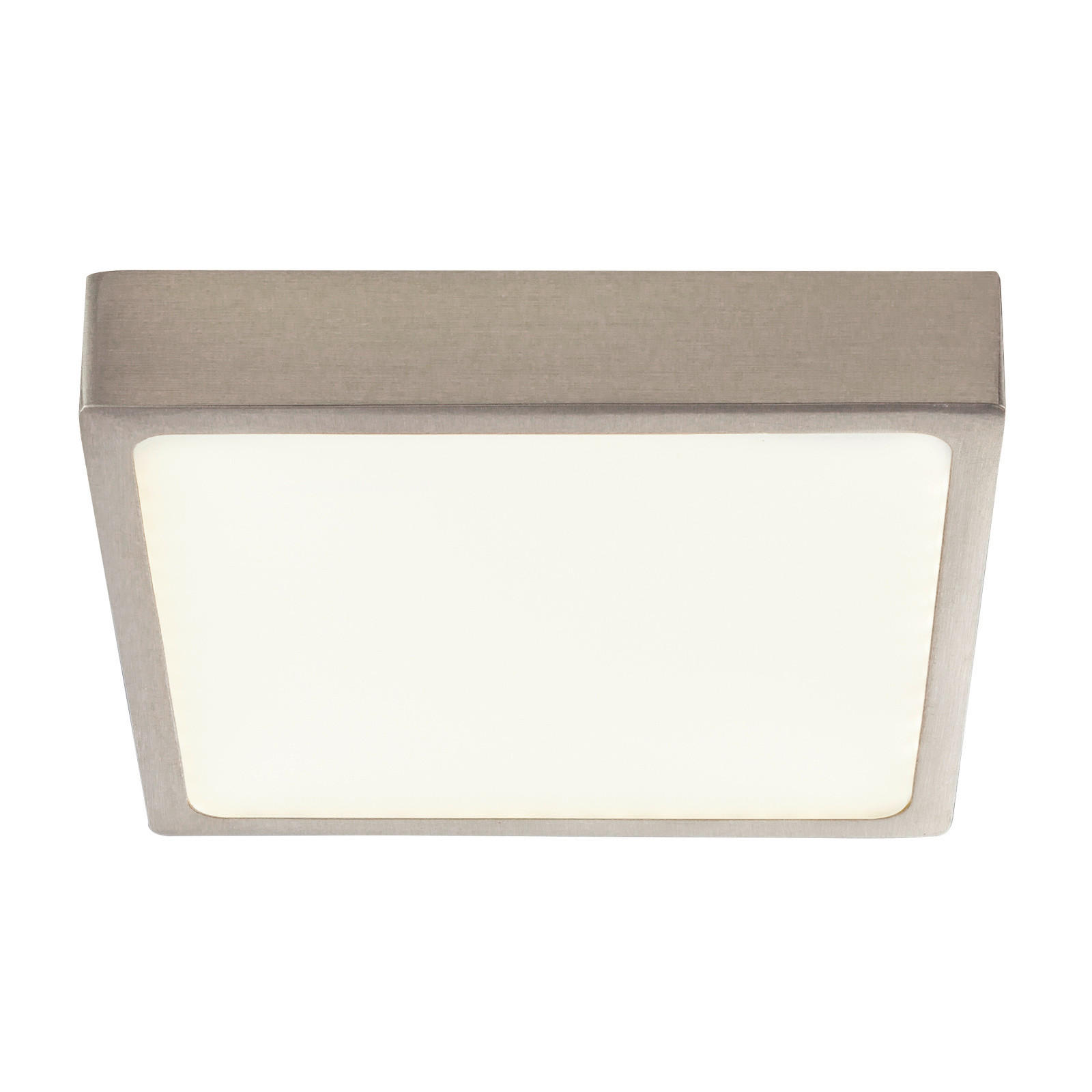 LED-DECKENLEUCHTE 14,5/14,5/2,6 cm   - Nickelfarben, Basics, Kunststoff/Metall (14,5/14,5/2,6cm) - Globo