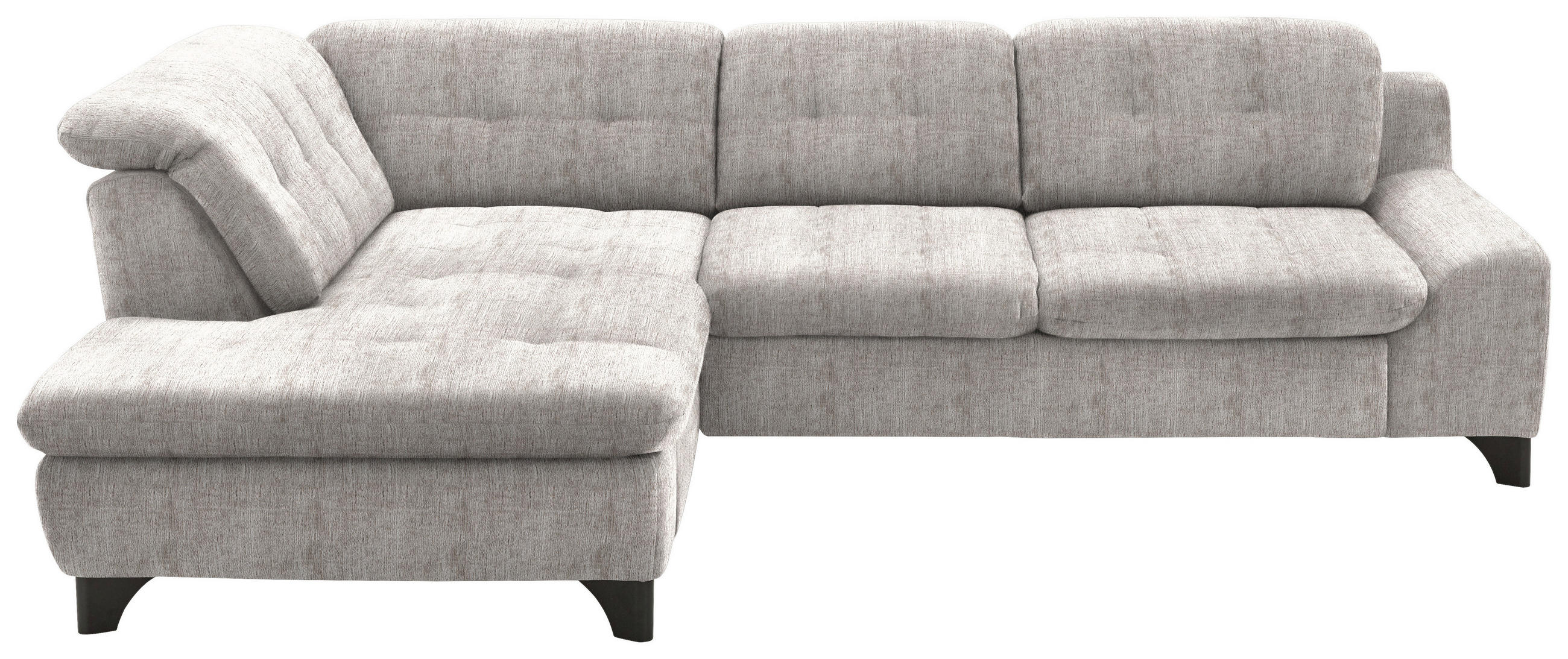 HÖRNSOFFA i chenille greige  - greige/svart, Klassisk, metall/textil (200/281cm) - MID.YOU