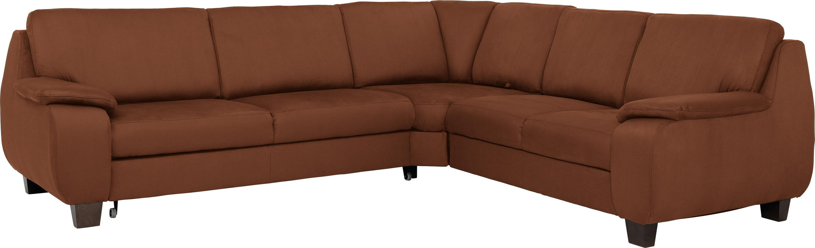 WOHNLANDSCHAFT Terracotta  - Dunkelbraun/Terracotta, KONVENTIONELL, Holz/Textil (274/244cm) - Beldomo System