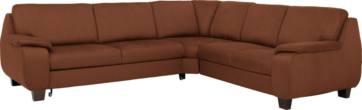 WOHNLANDSCHAFT Terracotta  - Dunkelbraun/Terracotta, KONVENTIONELL, Holz/Textil (274/244cm) - Beldomo System