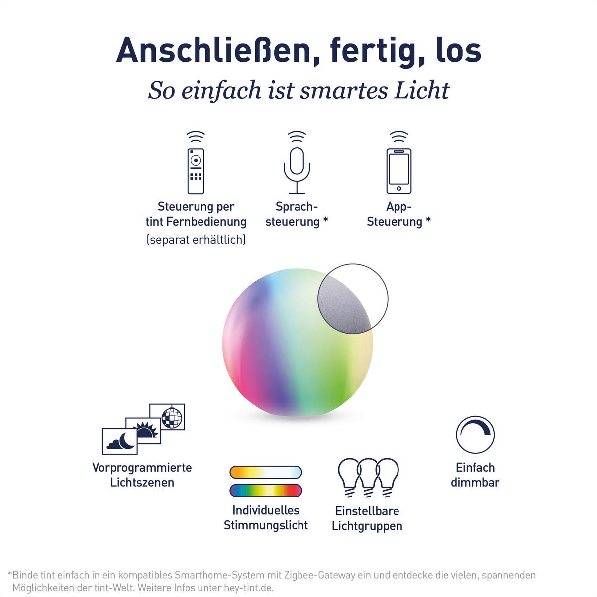 AUßENKUGELLEUCHTE TINT 50 cm  - Grau, Basics, Kunststoff (50cm) - Tint