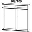 SCHWEBETÜRENSCHRANK 218/210/59 cm 2-türig Weiß, Dunkelgrau  - Dunkelgrau/Alufarben, Design, Holzwerkstoff/Metall (218/210/59cm) - Xora